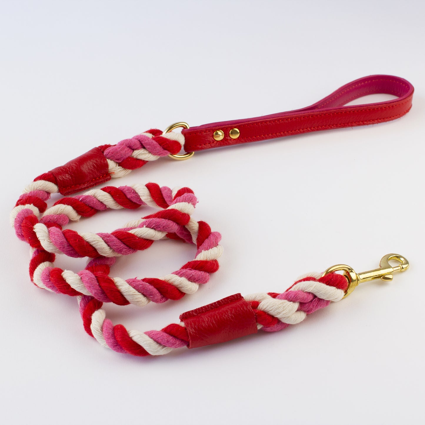 Red pink white rope lead Willow Walks