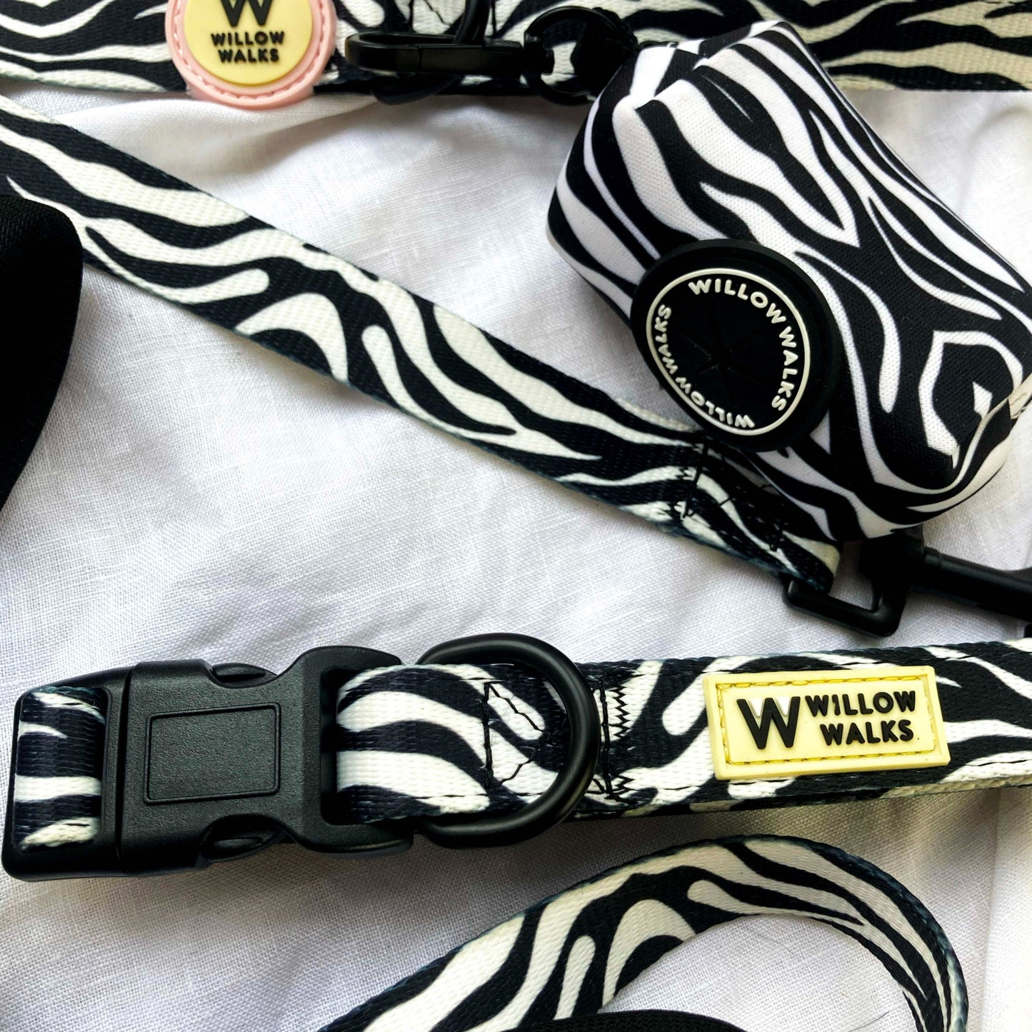 Willow Walks soft adjustable collar in zebra