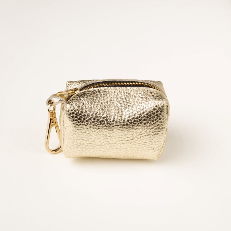 Willow Walks leather poo bag in gold