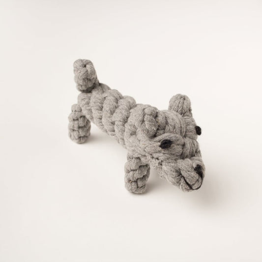 Willow Walks dog rope toy in grey