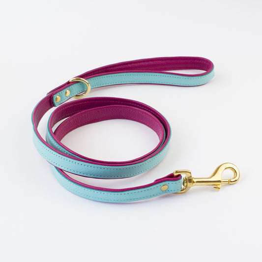 Double-sided dog leather lead Willow Walks