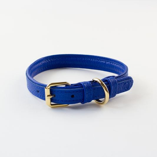 Blue leather collar Willow Walks