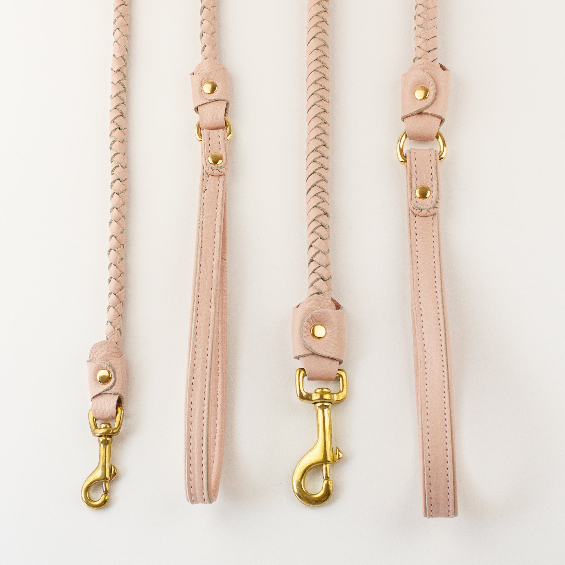 Pink pleated leather lead Willow Walks