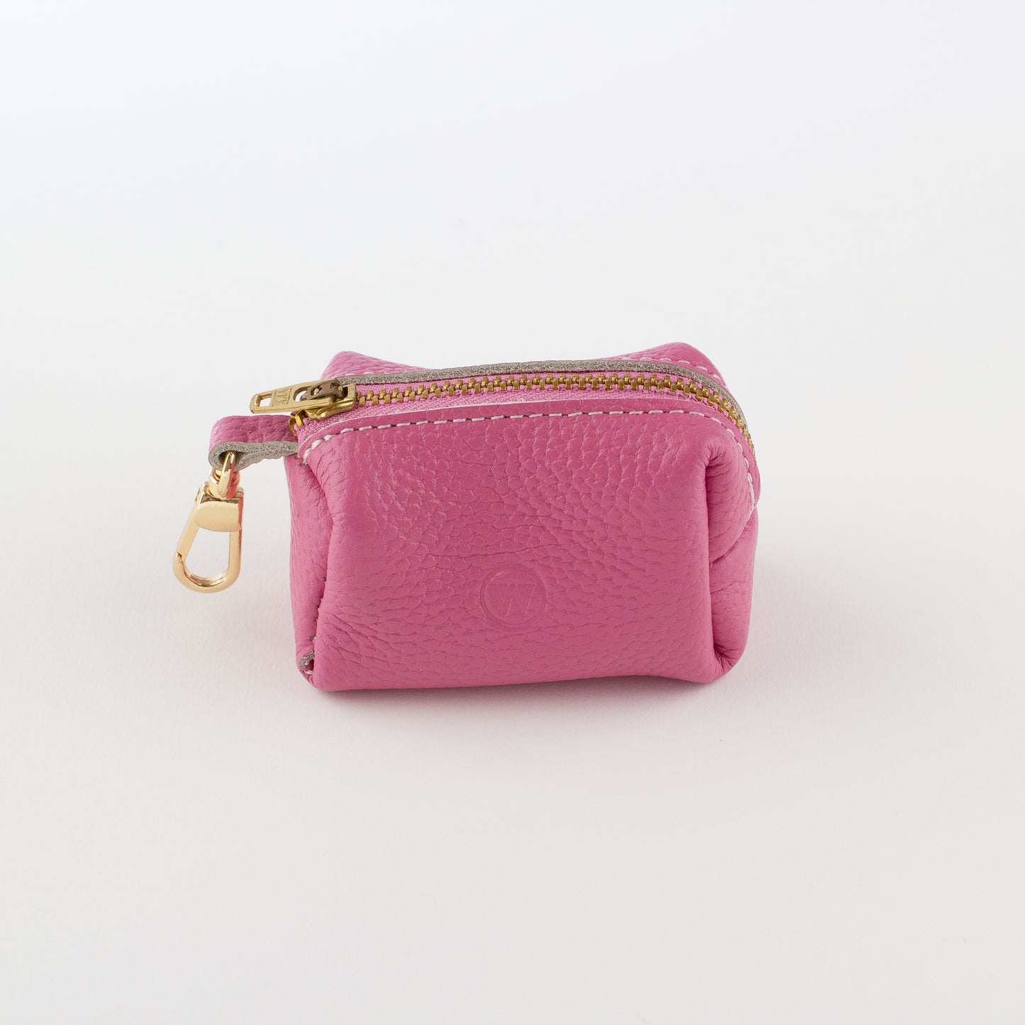 Pink leather poo bag Willow Walks