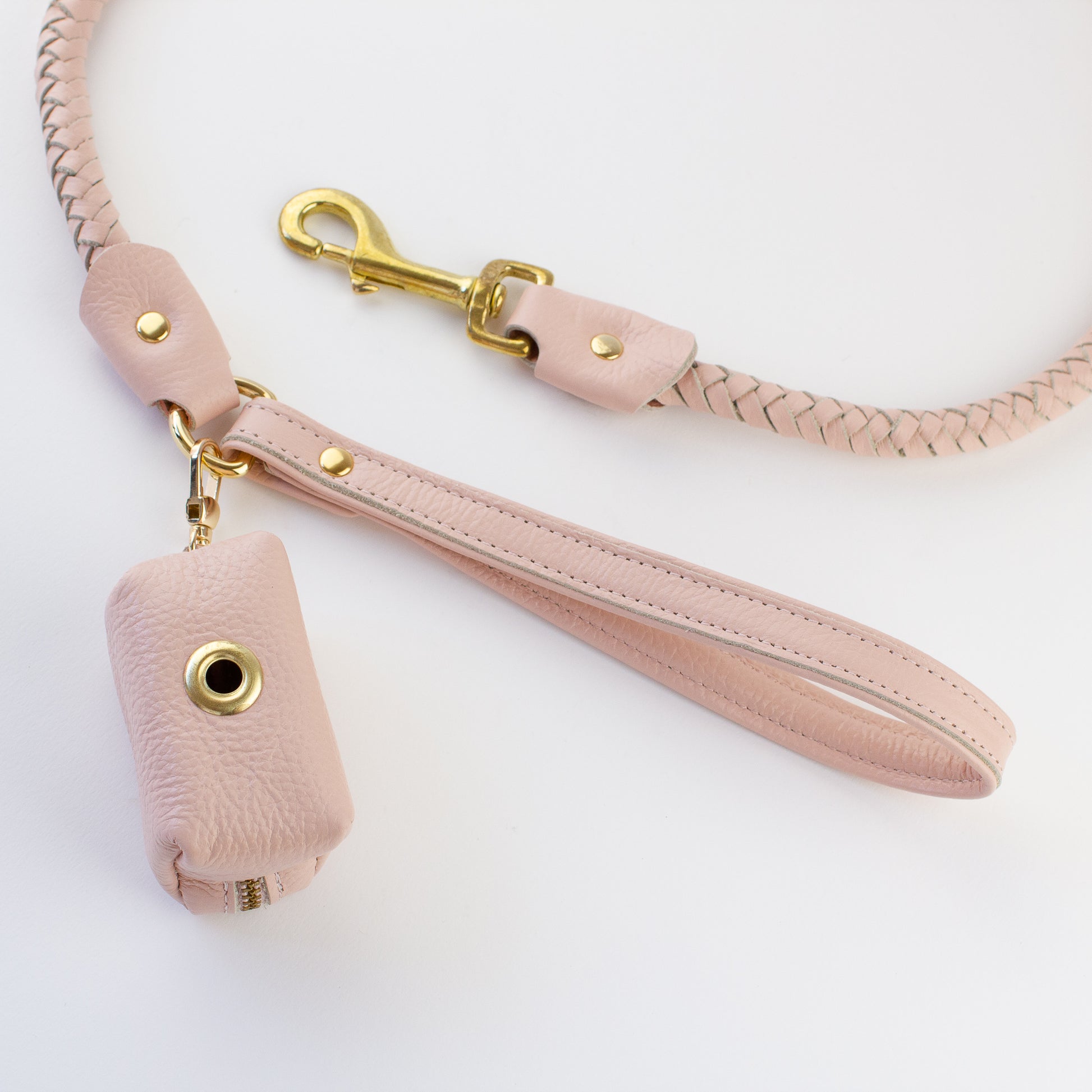Pink leather poo bag Willow Walks