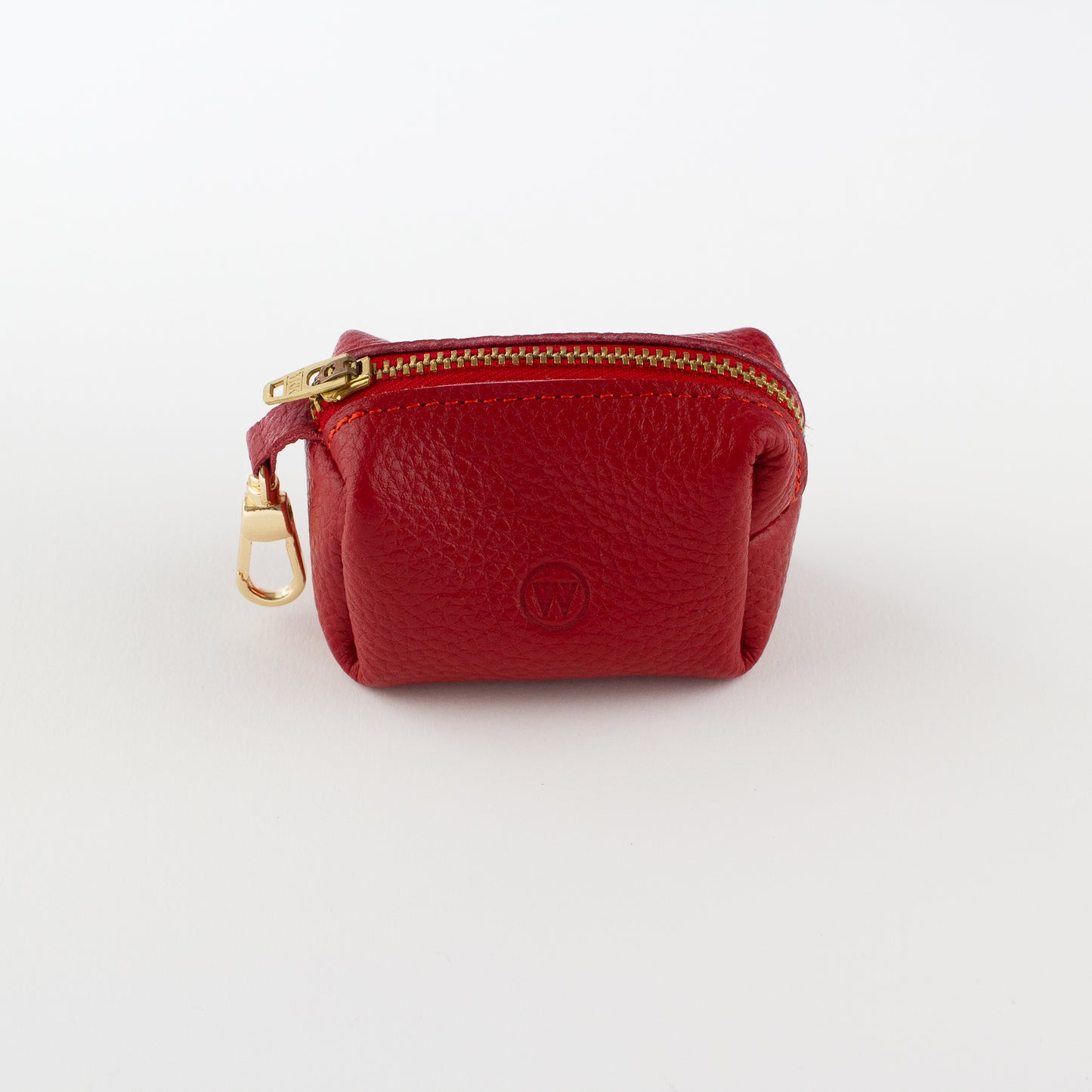 Red leather poo bag Willow Walks