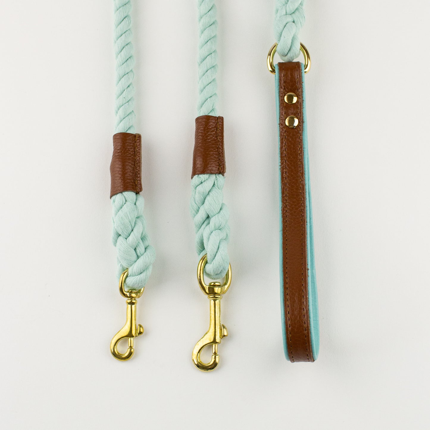 Brown aqua rope lead Willow Walks