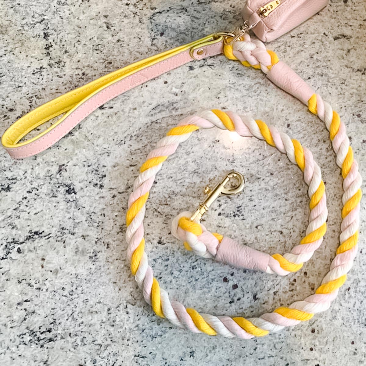 Yellow Pink rope lead Willow Walks