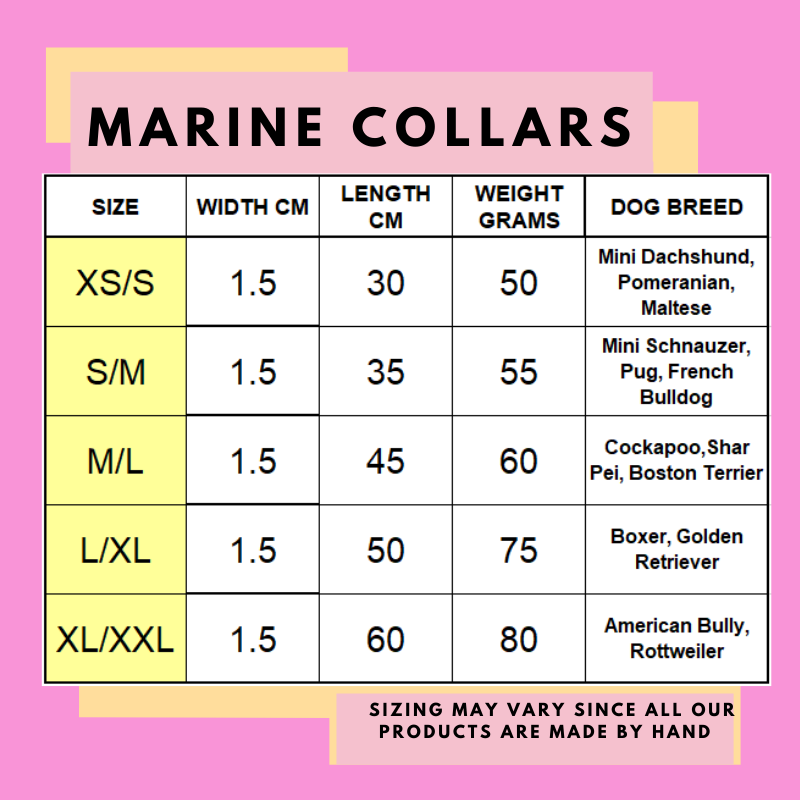 Willow Walks marine rope collar with leather details in pink and aqua