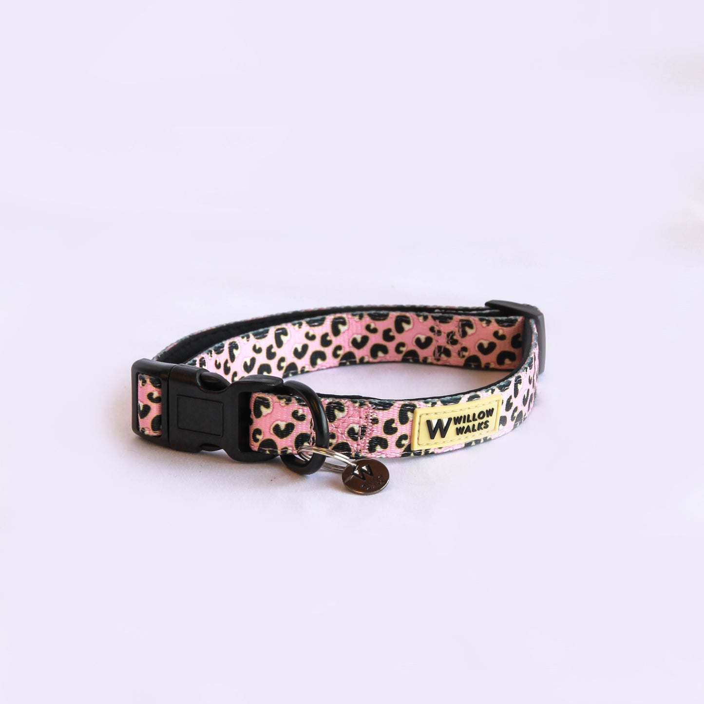 Willow Walks soft adjustable collar in pink leo
