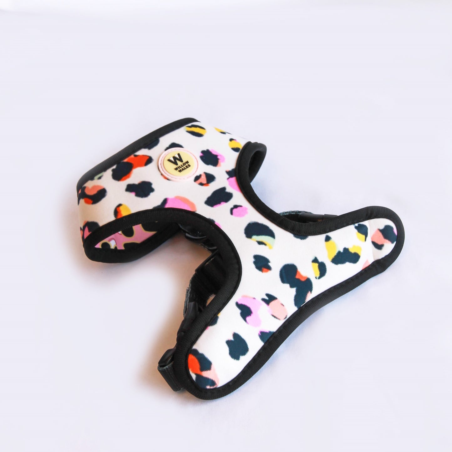 Willow Walks Reversible Harness in pink leo and multi